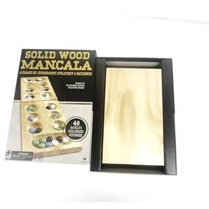 MANCALA Board Game Solid Wood Folding 100% COMPLETE Game Gallery Cardinal Games